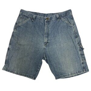 Men's Wrangler Hero Y2K Denim Cargo Carpenter Shorts Size 38 Relaxed Fit